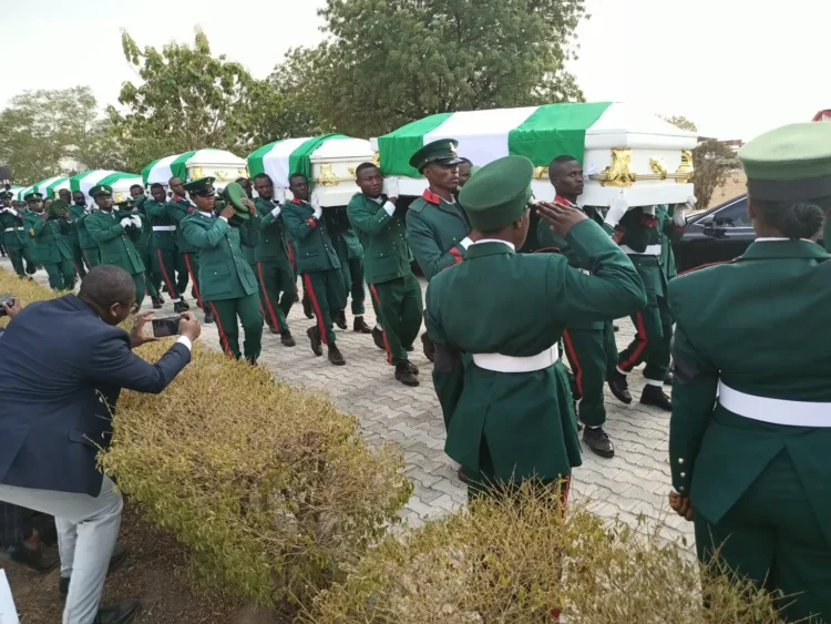 Burial of soldiers and officers of the Nigerian Army killed in Okuama community of Delta