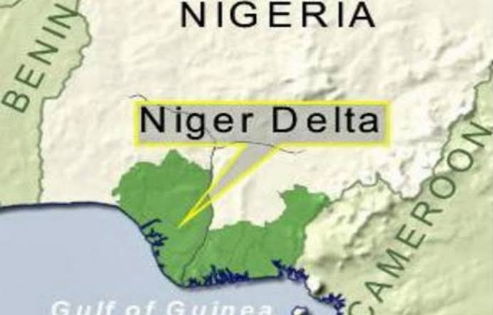 Map of Nigeria, showing the Niger Delta region