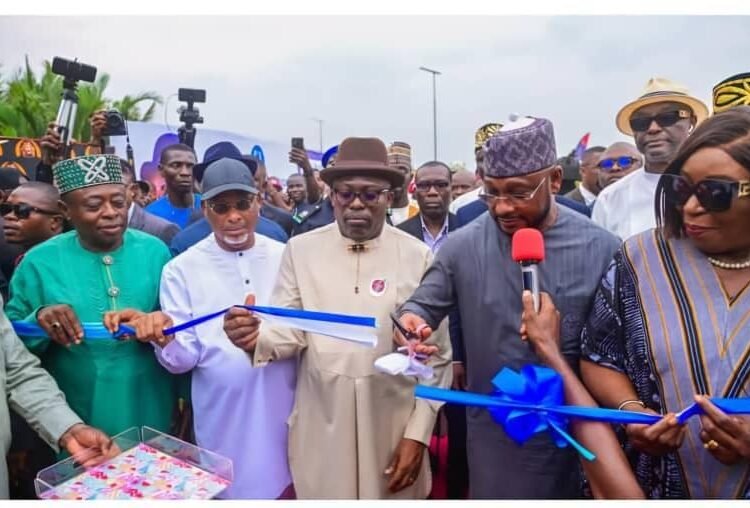 Fubara and Sokoto Governor commisioning a road in Rivers state