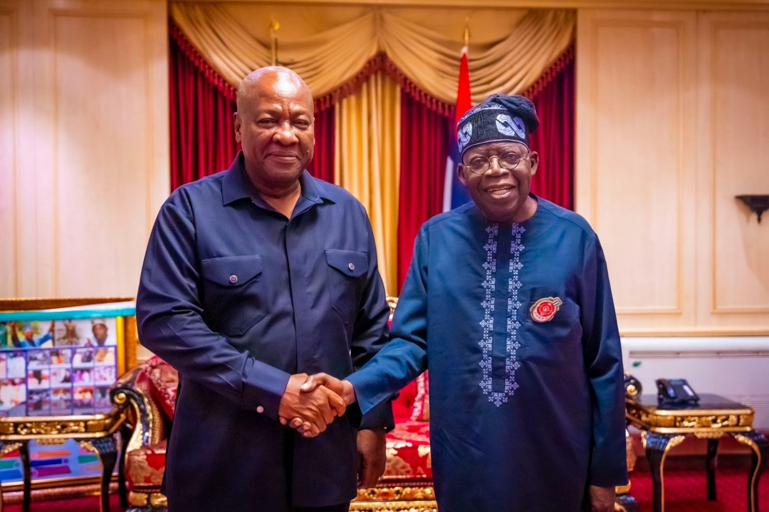 Image of Tinubu and Ghanian President-elect