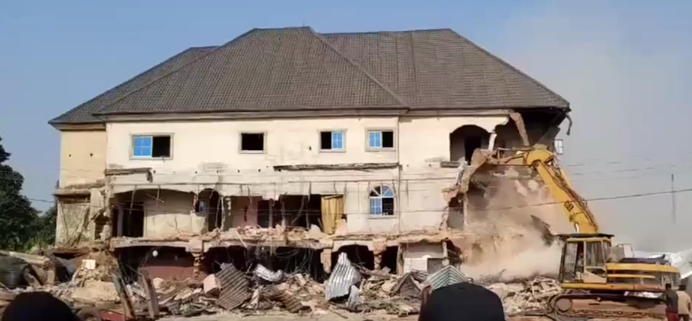 image of Demolished kidnappers den in Anambra